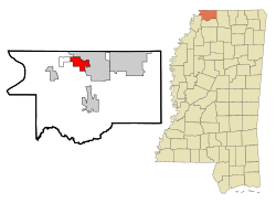 DeSoto County Mississippi Incorporated and Unincorporated areas Horn Lake Highlighted